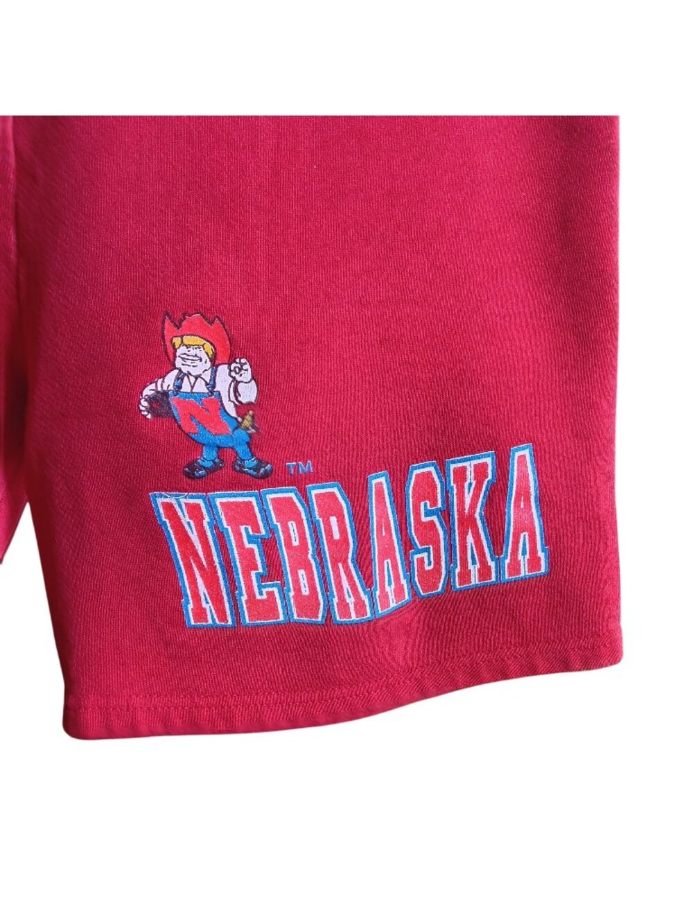 Nebraska Huskers Red Women's Shorts Large Vintage Elastic Waist Drawstring 80's
